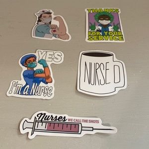 Nurse stickers.  Vinyl. New. Set of 5.